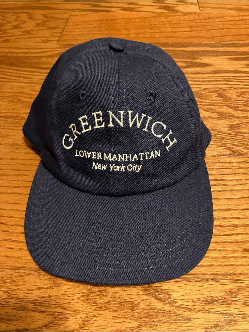 H&M Navy Greenwich Baseball Cap with White Embroidery